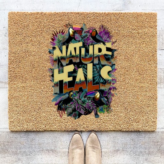 Nature Heals: Tropical Toucan Design Coir Doormats