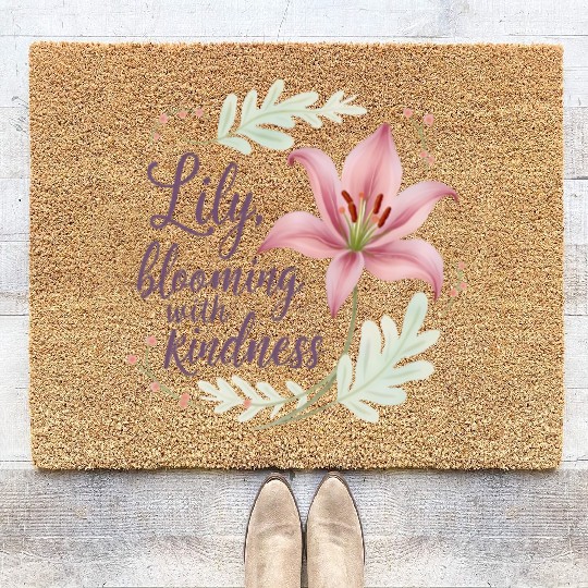 Lily, blooming with kindness Coir Doormats