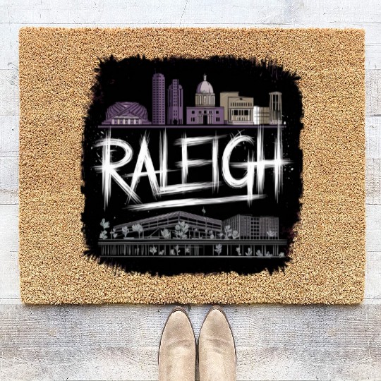 Raleigh Gift for North Carolina and Research Lover Coir Doormats