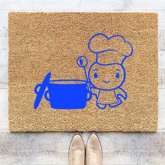 Bird Chef Cooking Pot Duck Delicious Hunger Food Coir Doormats