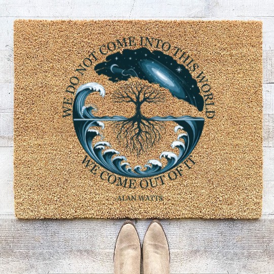 Cosmic Tree of Life Alan Watts Quote Design Coir Doormats