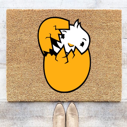 Bird Duck Hatches Egg Easter Easter Egg Baby Child Coir Doormats