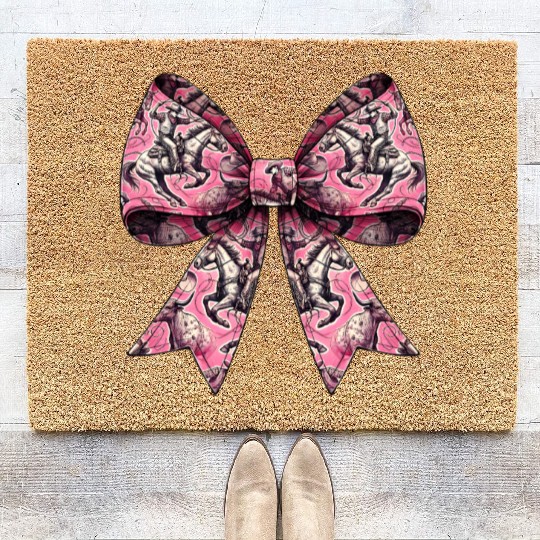Coquette Bow Rodeo Barrel Racer Barrel Racing Coir Doormats