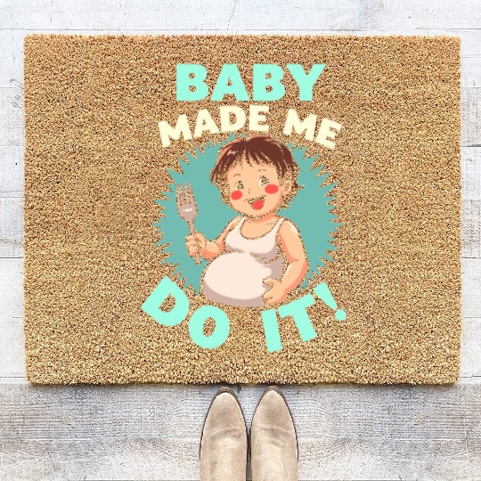 Pregnancy Cravings Funny Maternity Food Baby Bump Coir Doormats
