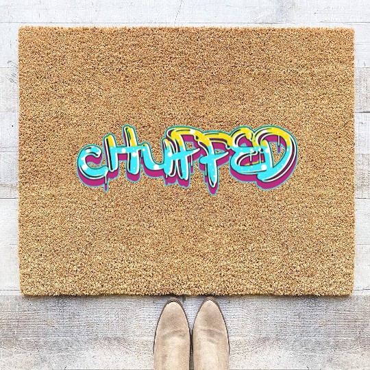 CHUPPED  finish in light blue Coir Doormats