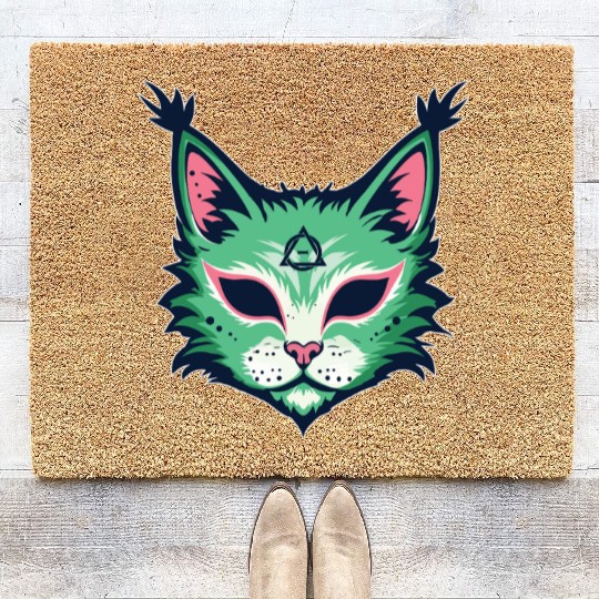 Therian Mask Alter Otherkin Theta Delta Coir Doormats