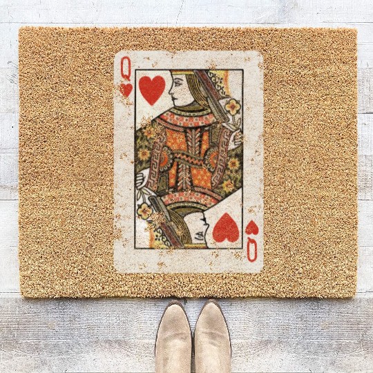 Queen of Hearts playing card Coir Doormats