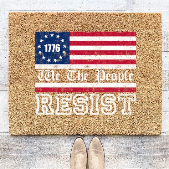 1776 Resist Trump Protest Anti Political US Fla Coir Doormats