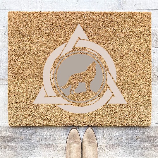 Alter Otherkin Therian Theta Delta Logo Wolf Alpha Coir Doormats