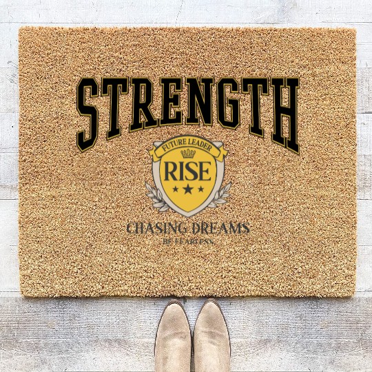 College-Inspired Motivational Lettering Design Coir Doormats