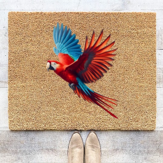 macaw parrot Coir Doormats