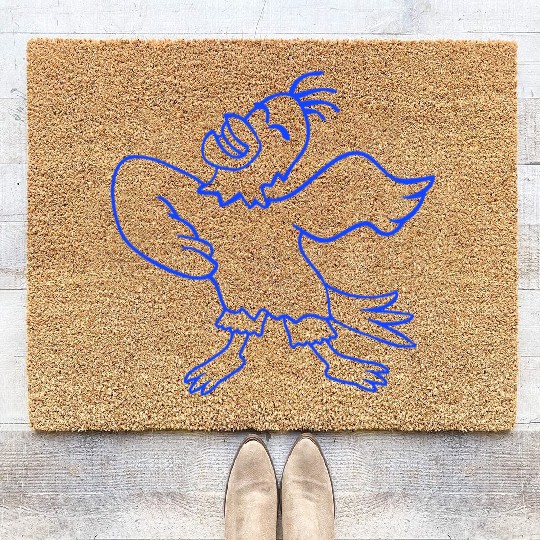 Seagull bird dances happily celebrates cheerful Coir Doormats