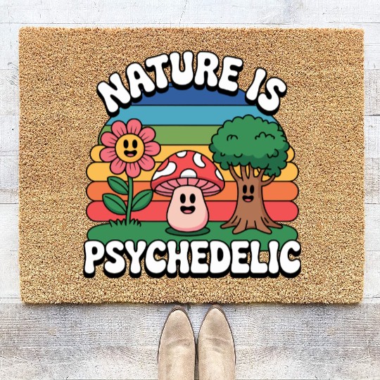 Nature Is Psychedelic Coir Doormats