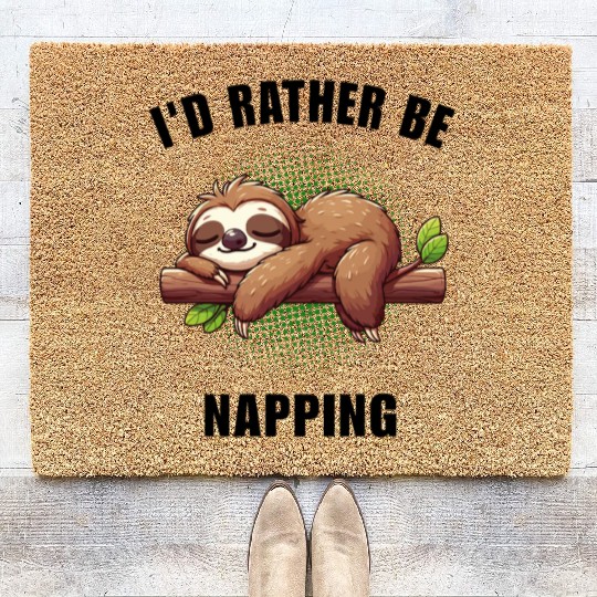 Cute Sleeping Sloth Coir Doormats