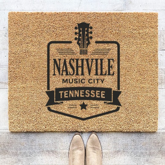 Nashville Music City Guitar Tennessee Coir Doormats
