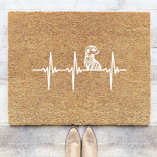 Heartbeat For Cute Tribal Earth Girl Tattoo Coir Doormats