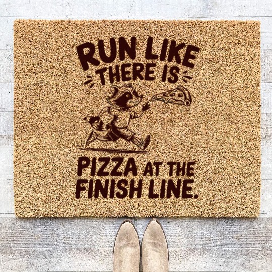 Run Like There Is Pizza Marathon Runner Coir Doormats