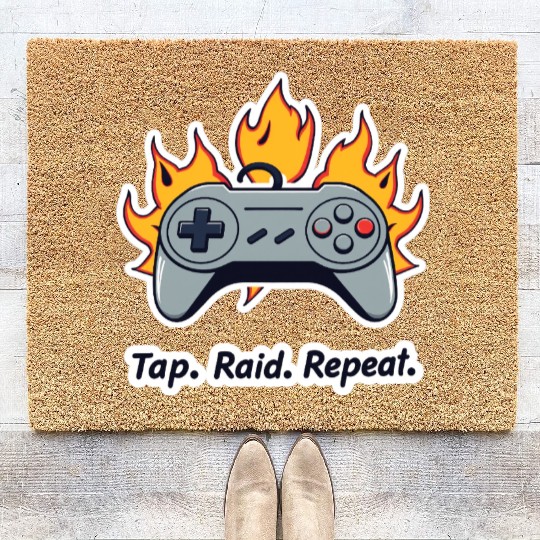 Tap. Raid. Repeat. – Retro Gamer Controller On Fir Coir Doormats
