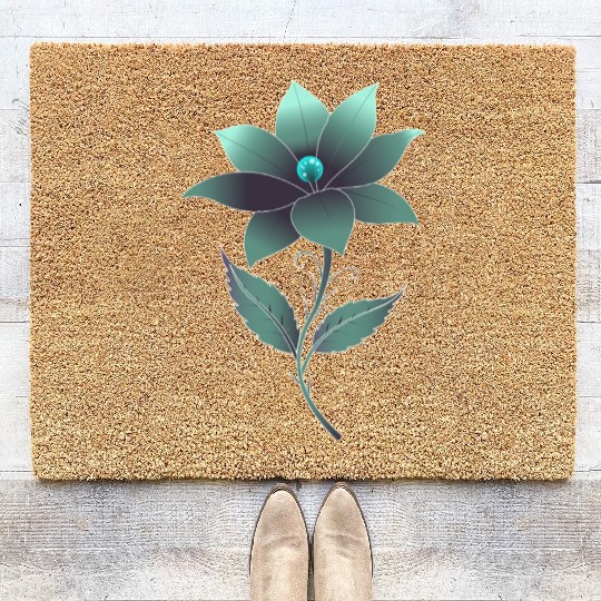 Glowing Fantasy Flower Coir Doormats