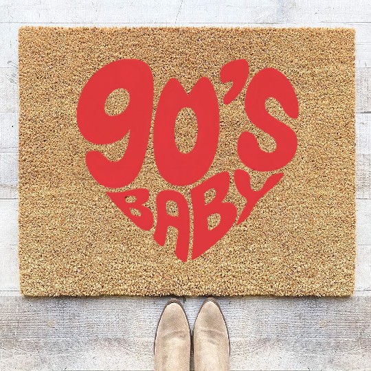 90’s Baby Retro Heart – Nostalgic 90s Kid Throwbac Coir Doormats