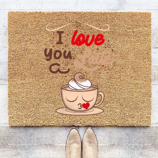 I Love You a Latte Coir Doormats