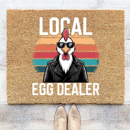 Local Egg Dealer Easter Sunday Retro Chicken Coir Doormats