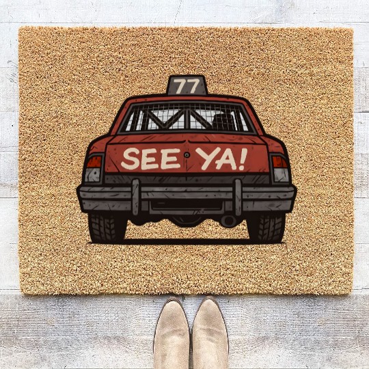 See-Ya! Demolition Derby Driver Racing Wreckfest Coir Doormats