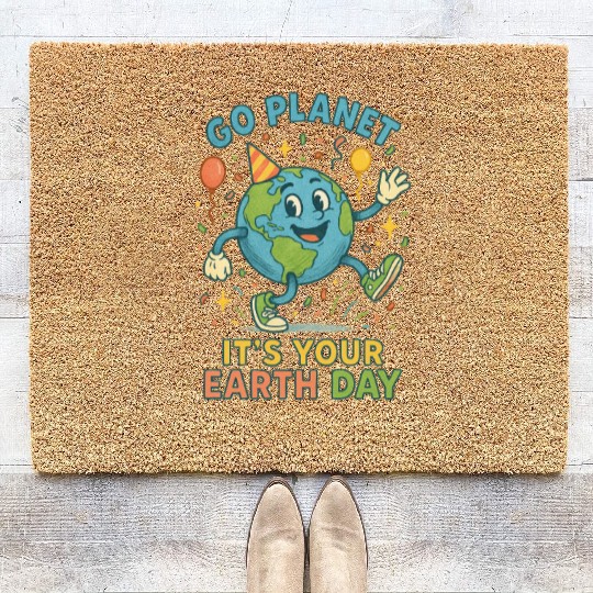 Go Planet, It’s Your Earth Day (Alternate) Coir Doormats