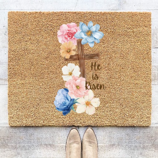 He is Risen Coir Doormats