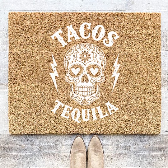 Tacos Tequila & Skull Vibes Coir Doormats