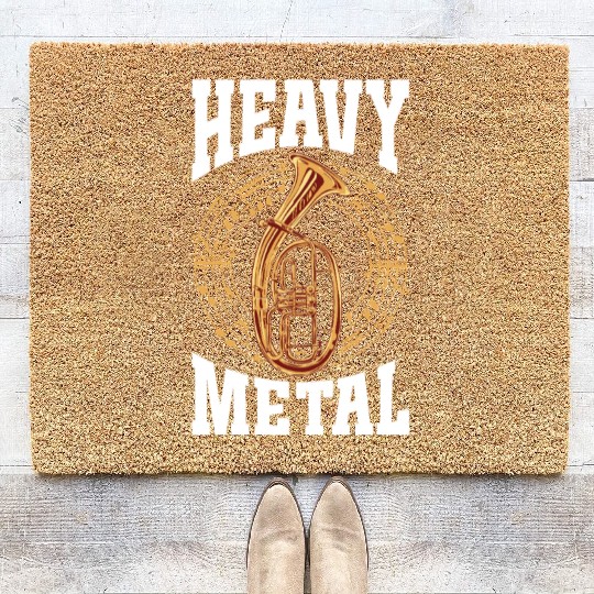 Heavy Metal Tenorhorn Musician Vibes Coir Doormats