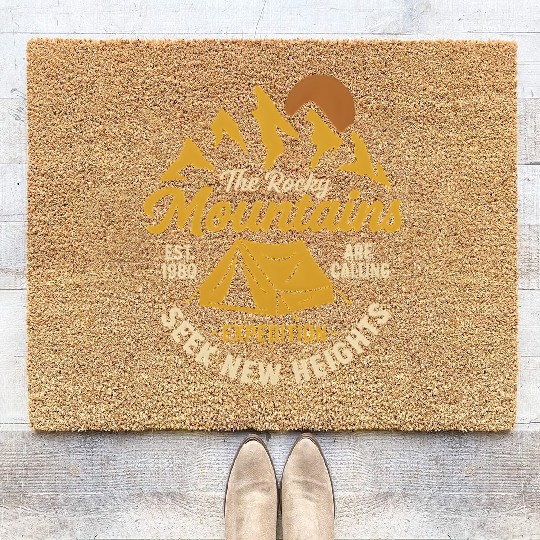 Outdoor Adventure Rocky Mountains Expedition Coir Doormats