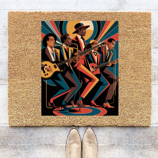 New Orleans Jazz Band art – Elegant New Orleans Ja Coir Doormats