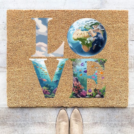 Love for Our Planet: Oceans and Earth Coir Doormats