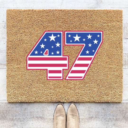 Number 47 in Stars and Stripes Coir Doormats