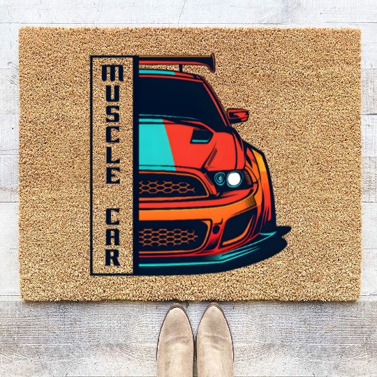 Muscle Car US Coir Doormats Modern Muscle Car Man Children