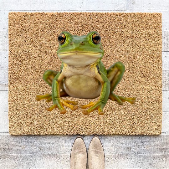 Realistic Frog Portrait Coir Doormats
