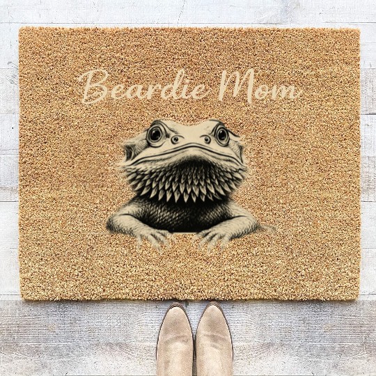 Beardie Mom Pogona Reptile Herpetology Bearded Coir Doormats