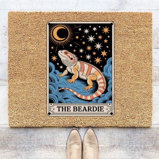 The Beardie Tarot Card Pogona Reptile Lover Coir Doormats