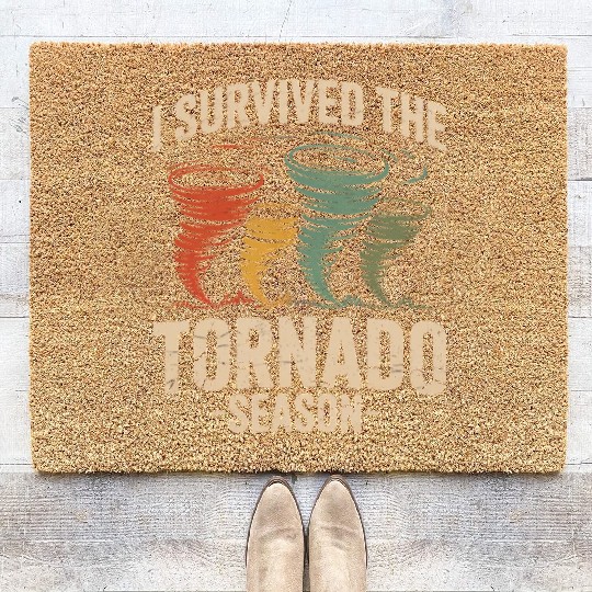 I Survived The Tornado Season Meteorology Storm Coir Doormats