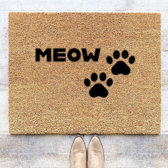 Meow and Paw Prints Coir Doormats