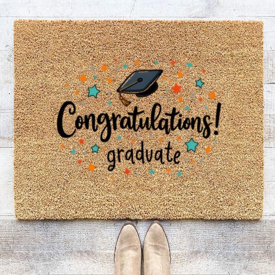 Congratulations Graduate! | Fun and Colorful Gradu Coir Doormats