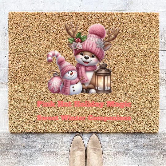A Pink Winter Wonderland Coir Doormats