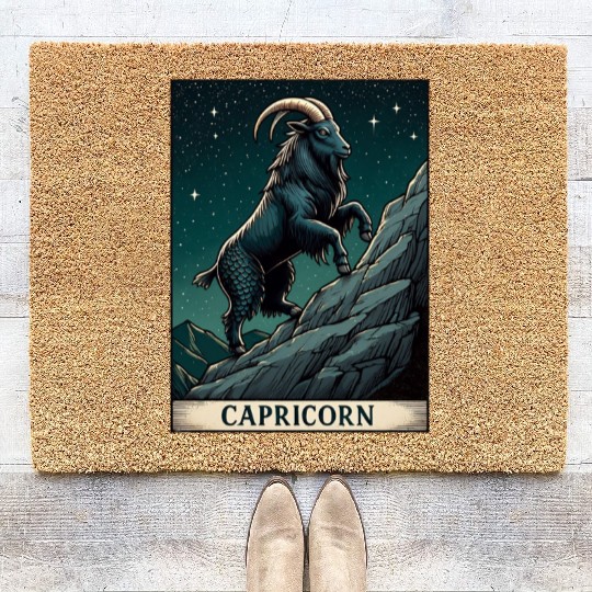 Zodiac Card Capricorn Coir Doormats