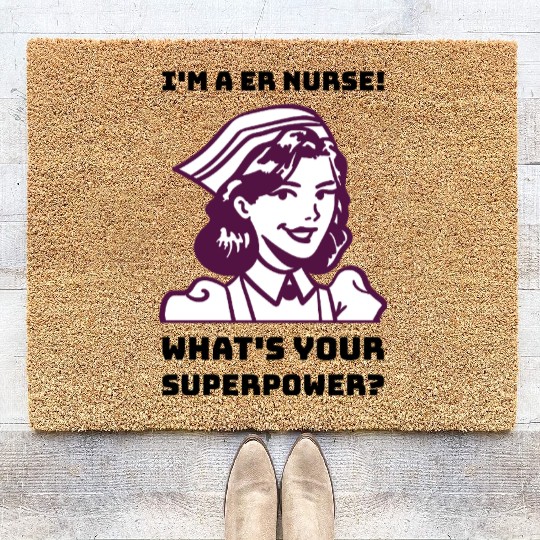 Funny Emergency Room Nurse Coir Doormats
