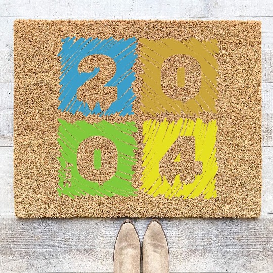 21st birthday Colorful Patches since 07/2004 Coir Doormats