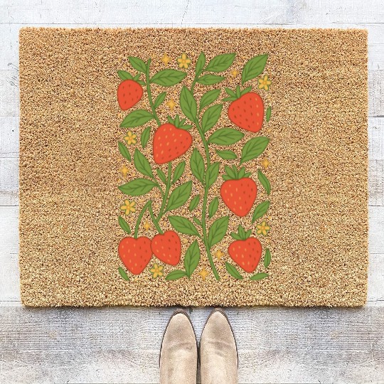 Strawberry Garden Pattern Coir Doormats