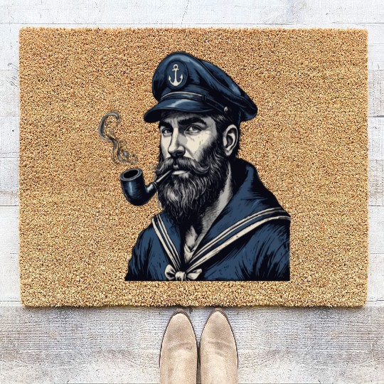 Captain Fisherman Boat Sailing Sailboat Skipper Coir Doormats
