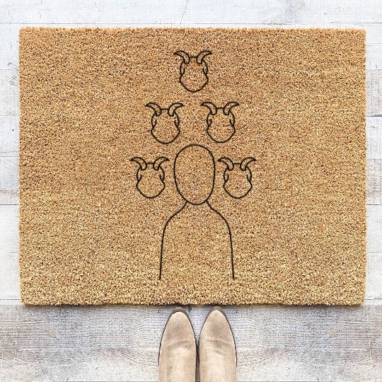 Human and their demons. Coir Doormats