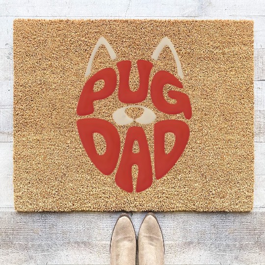 Pug Dad Funny Fathers Day Gifts Coir Doormats